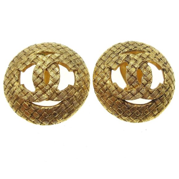 Chanel Button Earrings Gold Clip-On 29/2889 69913 - Picture 1 of 6